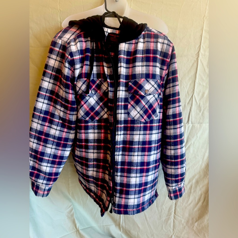 Cozy flannel thick and comfy with quilted inside and hood